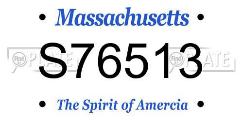 S76513 Massachusetts License Plate