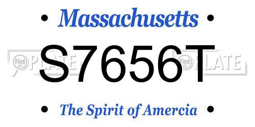 S7656T Massachusetts License Plate