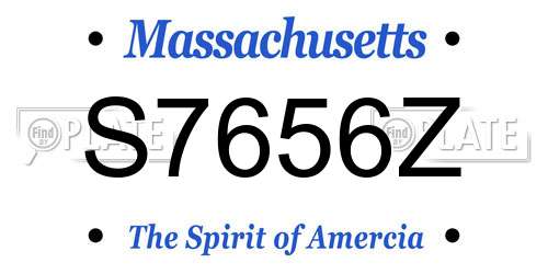 S7656Z Massachusetts License Plate