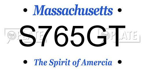 S765GT Massachusetts License Plate