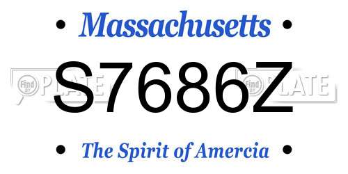 S7686Z Massachusetts License Plate
