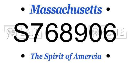 S768906 Massachusetts License Plate