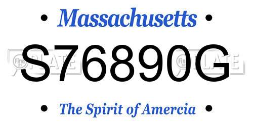 S76890G Massachusetts License Plate