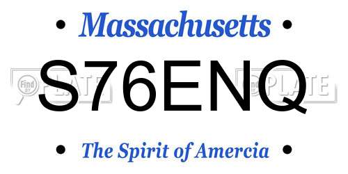 S76ENQ Massachusetts License Plate