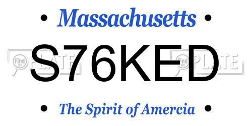 S76KED Massachusetts License Plate