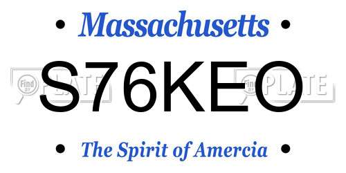 S76KEO Massachusetts License Plate