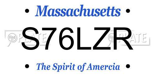 S76LZR Massachusetts License Plate