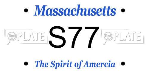 S77 Massachusetts License Plate