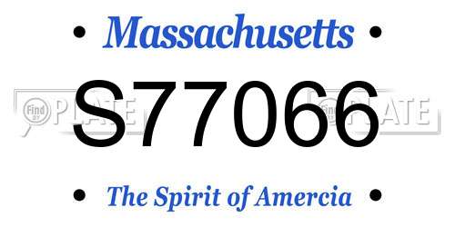 S77066 Massachusetts License Plate
