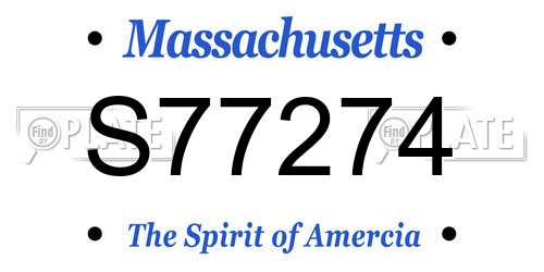 S77274 Massachusetts License Plate