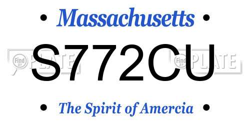 S772CU Massachusetts License Plate