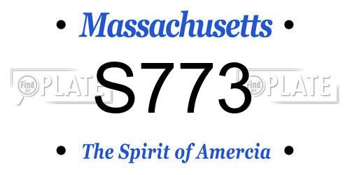 S773 Massachusetts License Plate