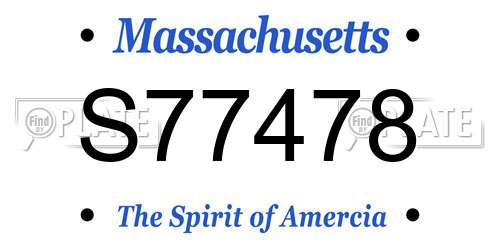 S77478 Massachusetts License Plate