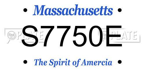 S7750E Massachusetts License Plate