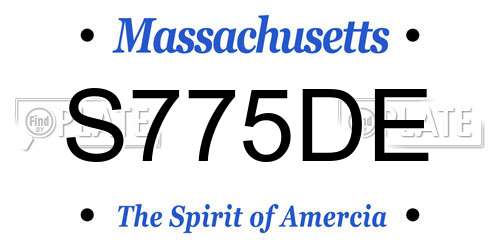 S775DE Massachusetts License Plate