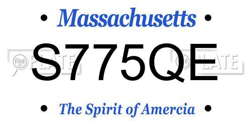 S775QE Massachusetts License Plate