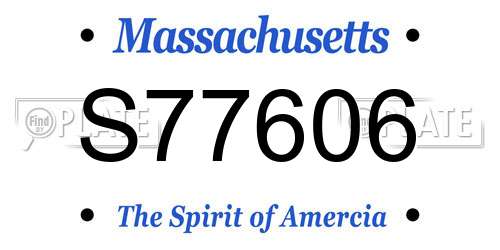 S77606 Massachusetts License Plate
