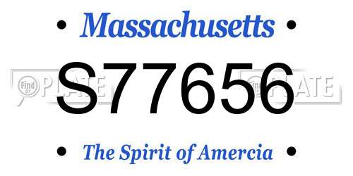 S77656 Massachusetts License Plate