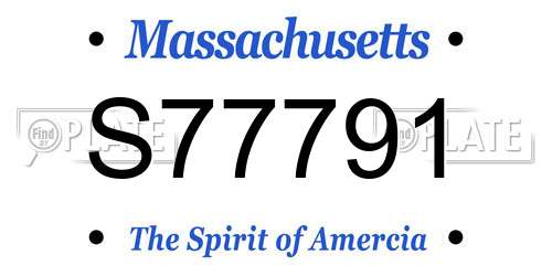 S77791 Massachusetts License Plate