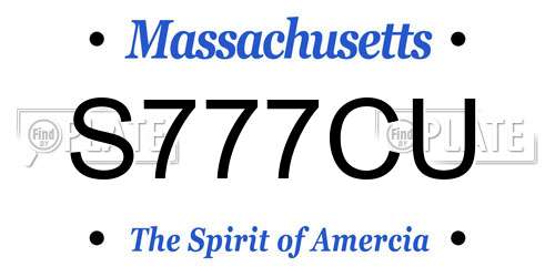 S777CU Massachusetts License Plate