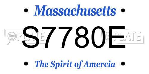 S7780E Massachusetts License Plate
