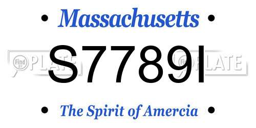 S7789I Massachusetts License Plate