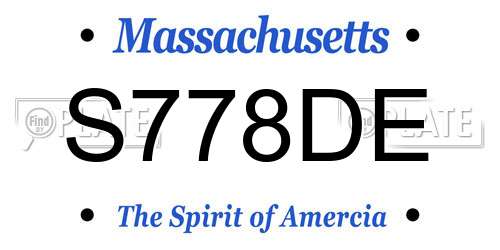 S778DE Massachusetts License Plate