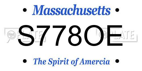 S778OE Massachusetts License Plate