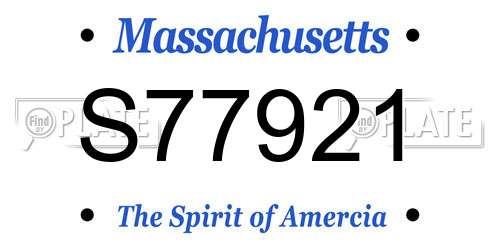 S77921 Massachusetts License Plate