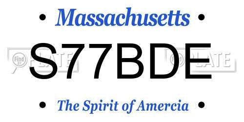 S77BDE Massachusetts License Plate