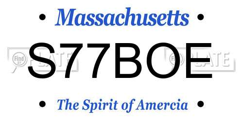 S77BOE Massachusetts License Plate