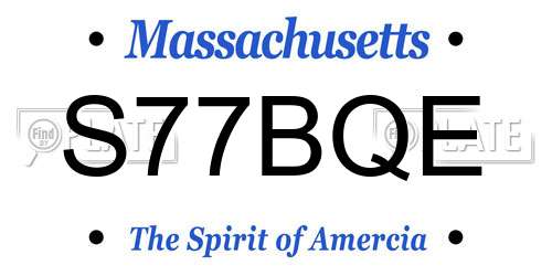 S77BQE Massachusetts License Plate