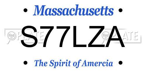 S77LZA Massachusetts License Plate