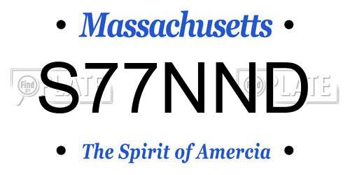 S77NND Massachusetts License Plate