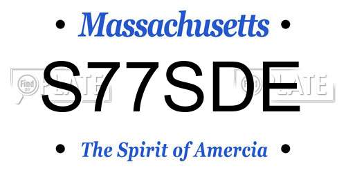 S77SDE Massachusetts License Plate