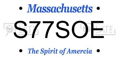 S77SOE Massachusetts License Plate