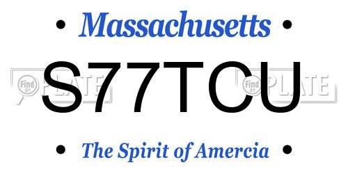 S77TCU Massachusetts License Plate