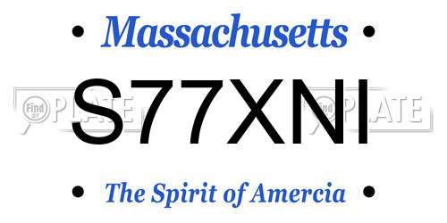 S77XNI Massachusetts License Plate