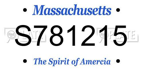 S781215 Massachusetts License Plate