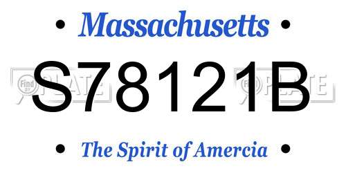 S78121B Massachusetts License Plate