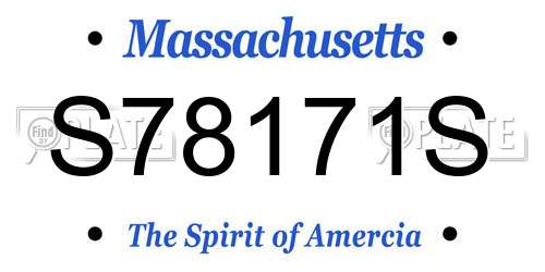 S78171S Massachusetts License Plate