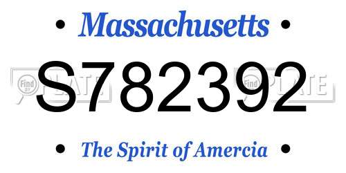 S782392 Massachusetts License Plate