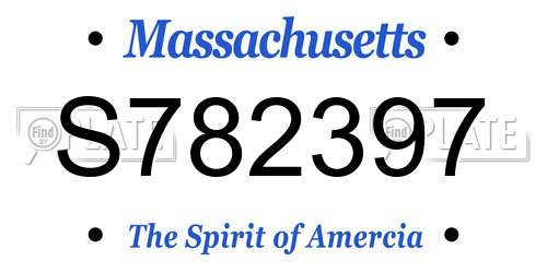 S782397 Massachusetts License Plate