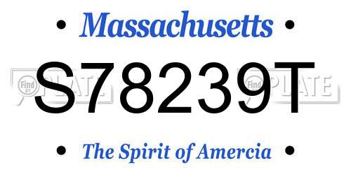 S78239T Massachusetts License Plate