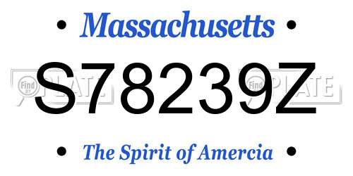 S78239Z Massachusetts License Plate