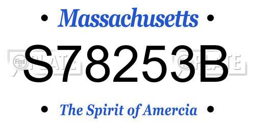 S78253B Massachusetts License Plate
