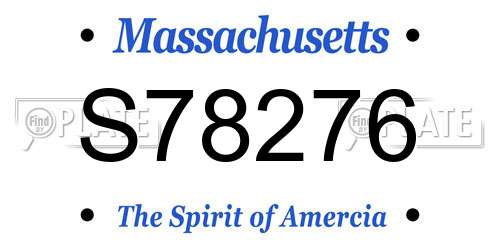 S78276 Massachusetts License Plate