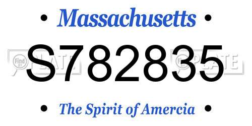 S782835 Massachusetts License Plate