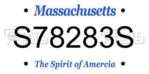 S78283S Massachusetts License Plate