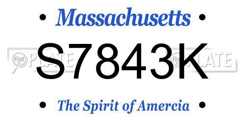 S7843K Massachusetts License Plate